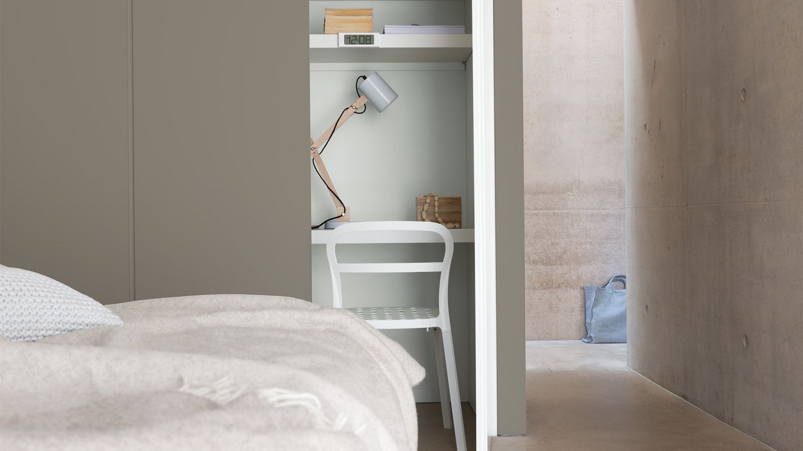 Không gian mở rộng với màu trung tính