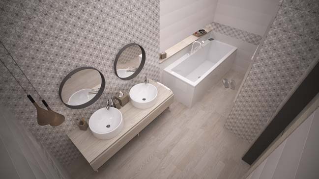 Mẫu phòng tắm đẹp với tông màu trắng hiện đại