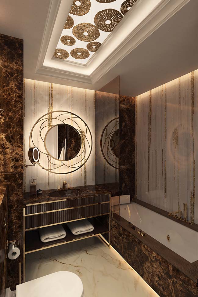 Thiết kế phòng tắm sang trọng với phong cách Art Deco