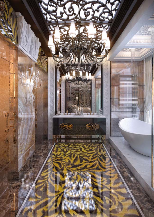 Thiết kế phòng tắm sang trọng với phong cách Art Deco