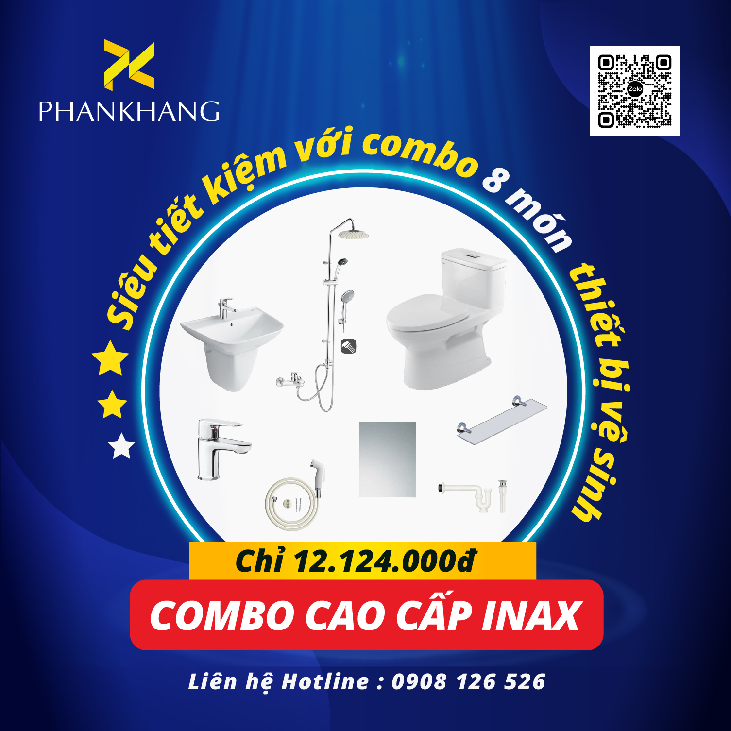 Siêu tiết kiệm với combo 8 món thiết bị vệ sinh INAX tại Phan Khang