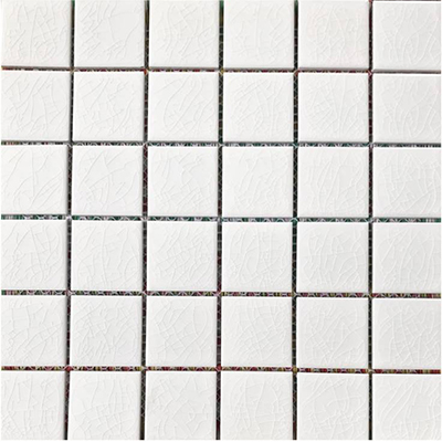 Gạch mosaic gốm men trơn 48x48mm MH trắng EG-55390B