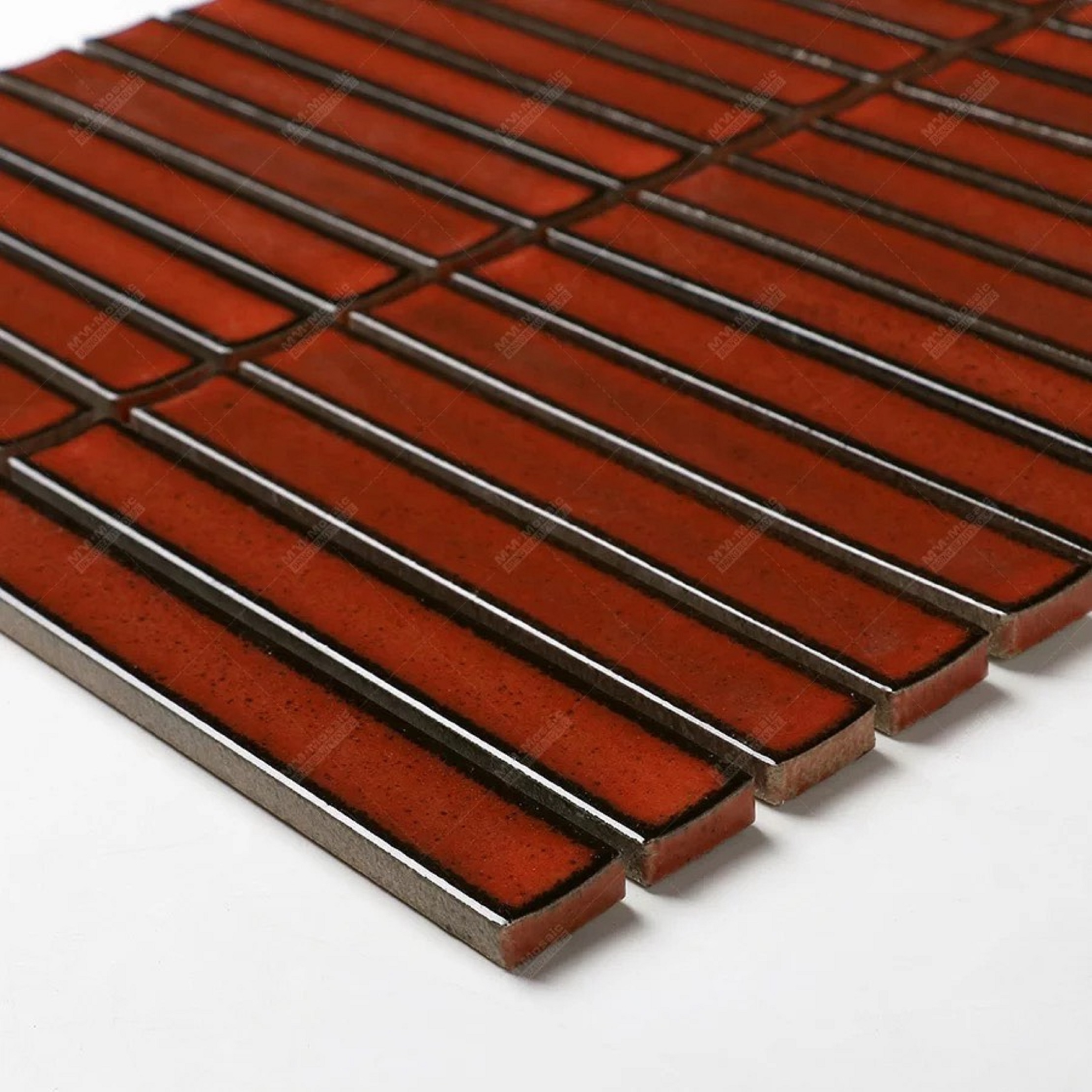 Gạch Mosaic Que Đũa Màu Đỏ 22x145mm MHT 016