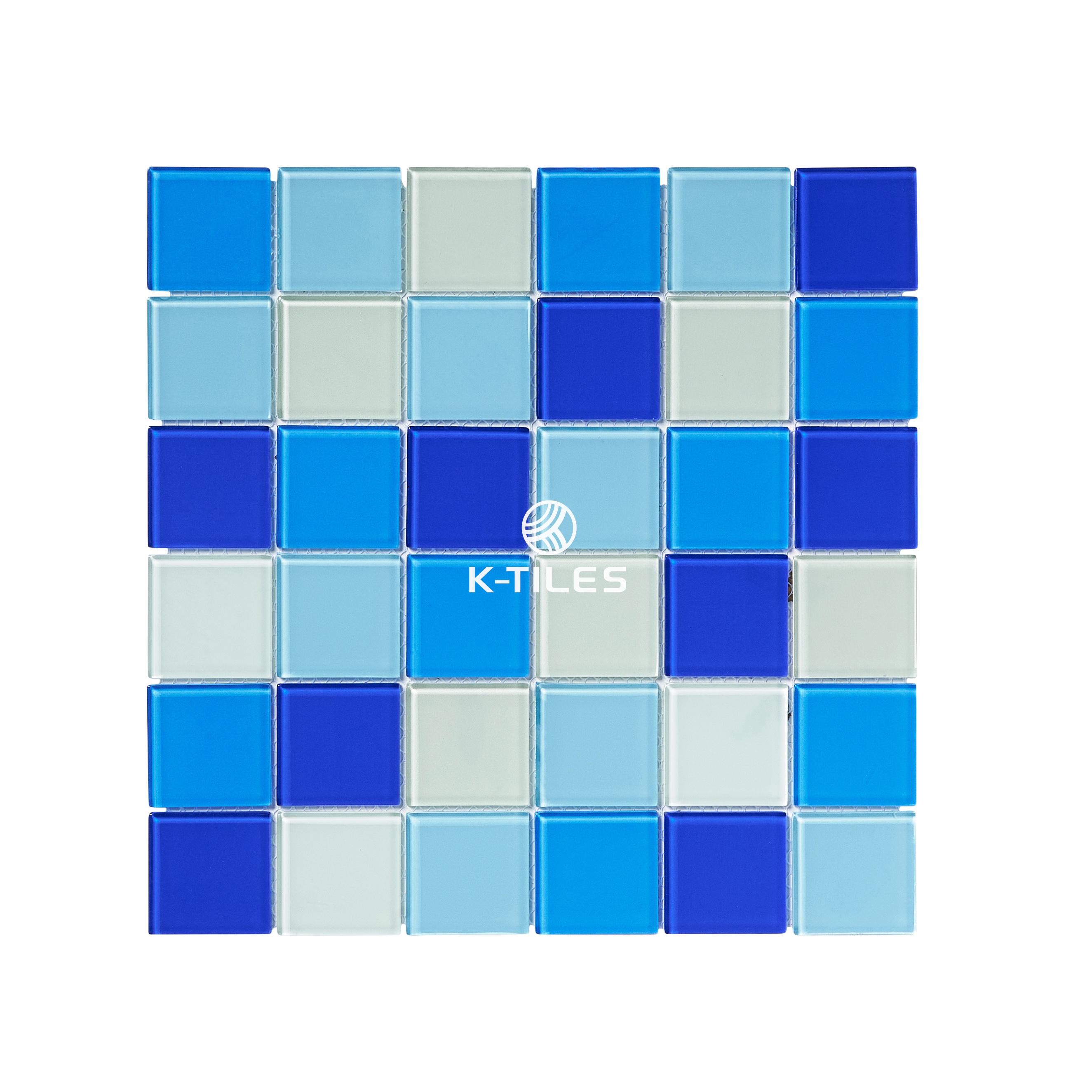 Gạch mosaic thủy tinh trắng-xanh MH 4819 