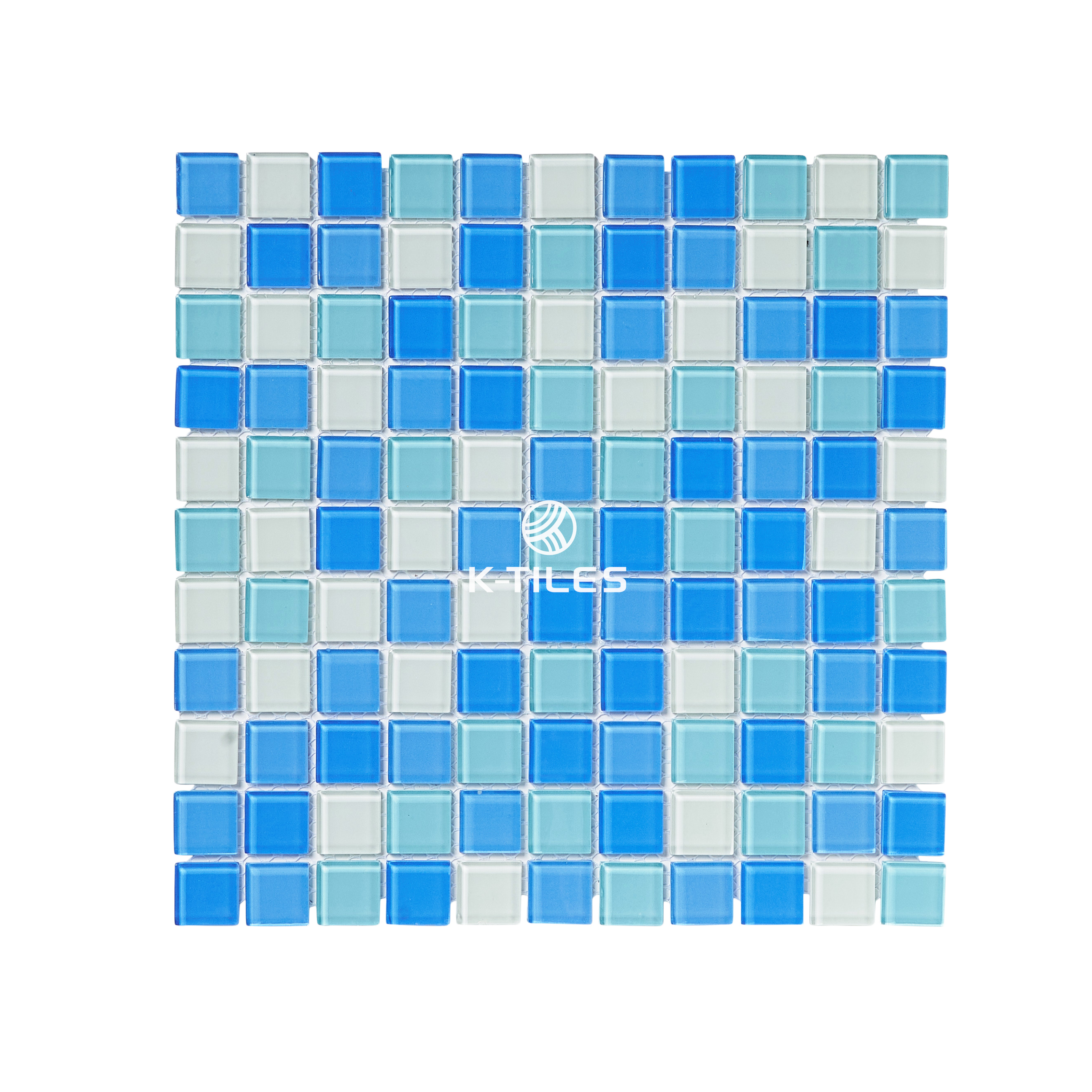 Gạch mosaic thủy tinh xanh trắng MH 2522